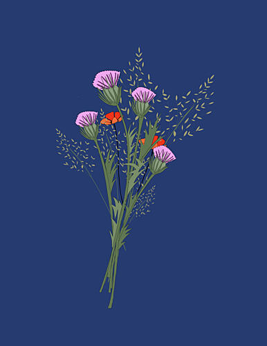 Wild Thistle Bouquet Art Print