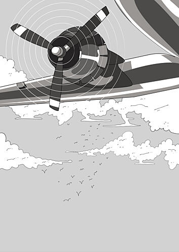 Flying Propeller Plane Art Print