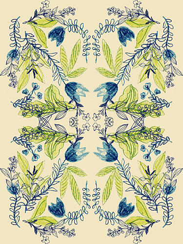 Botanical Symmetry Pattern Art Print