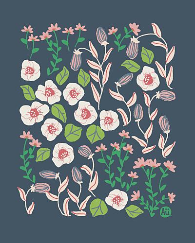 Wild Garden Blooms Art Print by Aia Ueno