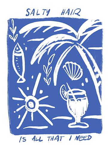 Salty Hair Poster Art Print by Anis Illustration
