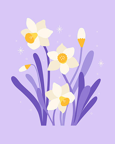 Narcissus Stars - Daffodil Light Art Print
