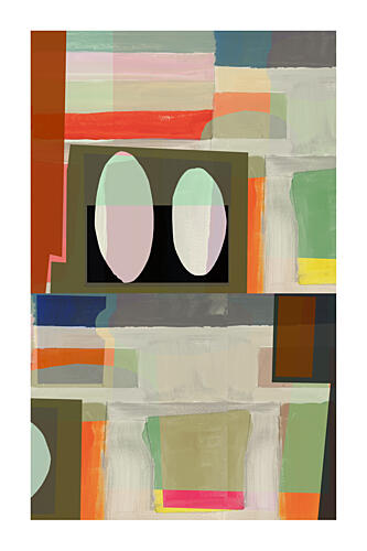 Muted Abstract Forms Art Print by Cartissi