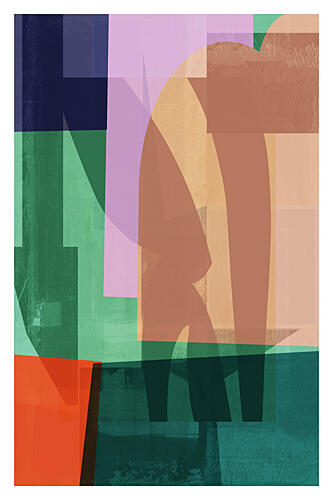 Abstract Color Block Layers Art Print by Cartissi