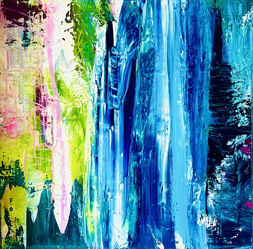 Vibrant Flowing Abstract Art Print by Fredrik Olsen