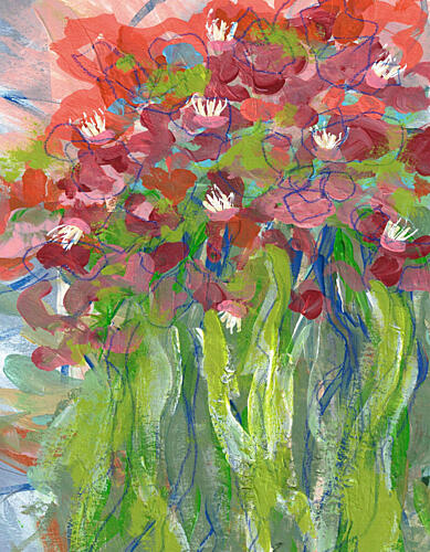 Vibrant Floral Abstract Art Print