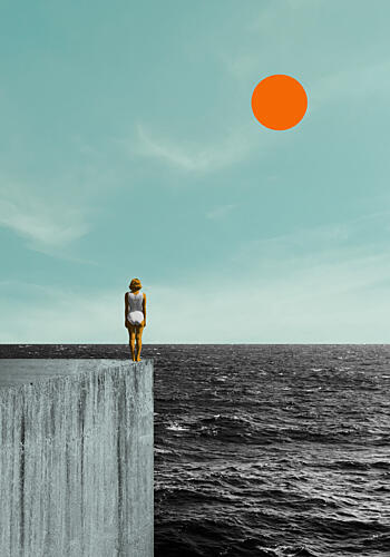 Minimalist Ocean Solitude Art Print by Daniel Donocik