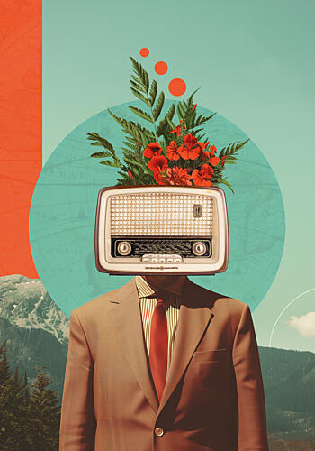 Blooming Radio Head Art Print by Daniel Donocik