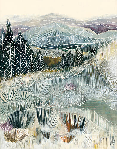 Frosted Mountain Landscape Art Print