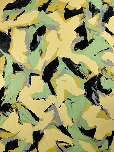 Dynamic Green Yellow Abstract Art Print