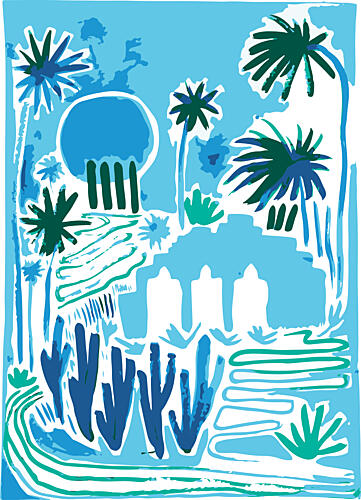 Tropical Garden Oasis Art Print