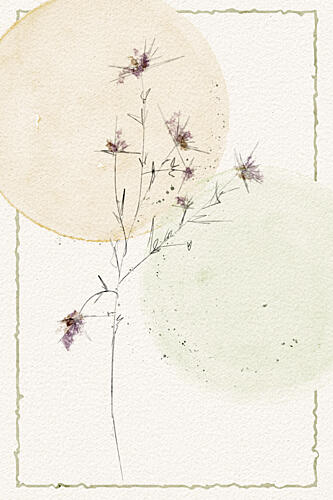Delicate Botanical Circles Art Print by Ankie Kooi