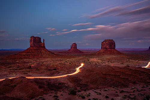 Monument Valley Twilight Art Print by Wenjin Yu