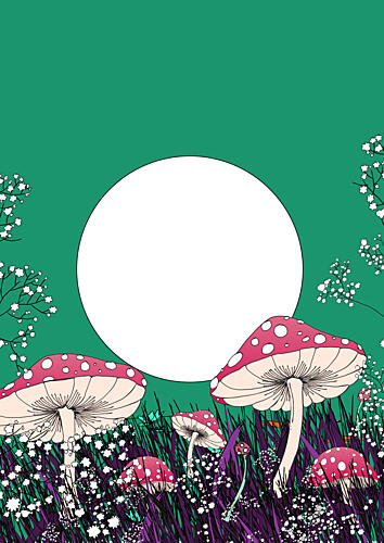Magical Mushroom Moonlight Art Print