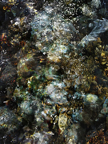 Sparkling River Rocks Art Print