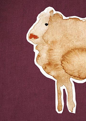 Sheep Maroon1 Art Print