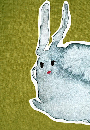 Rabbit Green Canvas1 Art Print