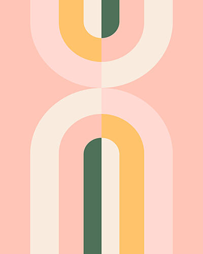 Pastel Geometric Arches Art Print
