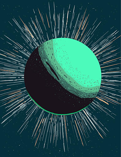 Glowing Teal Planet Art Print