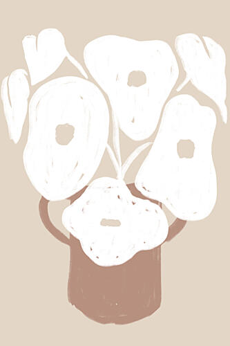 Minimalist Flower Still Life Art Print by Melloi Art Prints