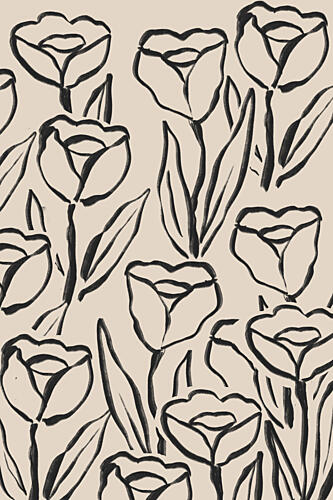 Hand Drawn Tulip Pattern Art Print