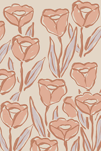 Muted Peach Tulips Art Print