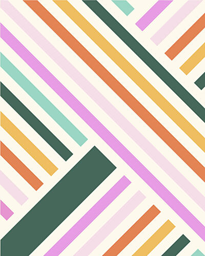 Modern Colorful Stripes Art Print