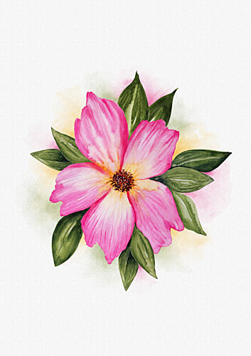 Vibrant Pink Bloom Art Print by Olena Kovalova