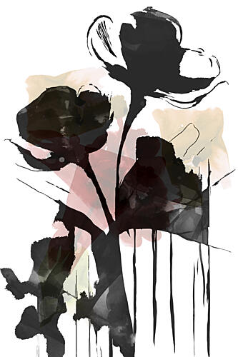 Dark Floral Abstract Art Print