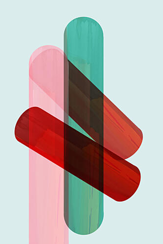 Vibrant Geometric Overlap Art Print by Cartissi