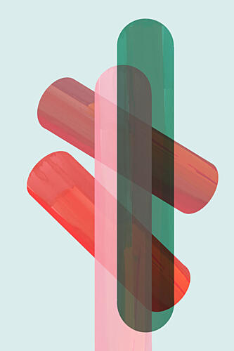 Translucent Geometric Shapes Art Print by Cartissi