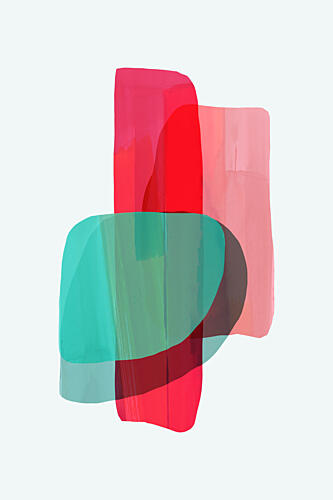 Vibrant Abstract Forms Art Print by Cartissi