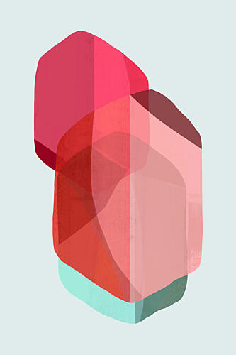Layered Geometric Forms Art Print by Cartissi