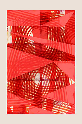 Dynamic Red Shapes Art Print by Cartissi