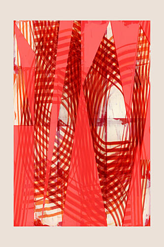 Dynamic Red Abstract Art Print by Cartissi