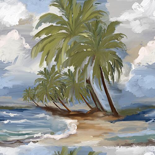 Tropical Beach Palms Art Print