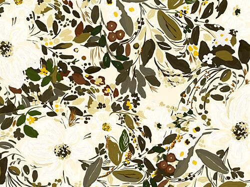 Organic White Flowers Art Print