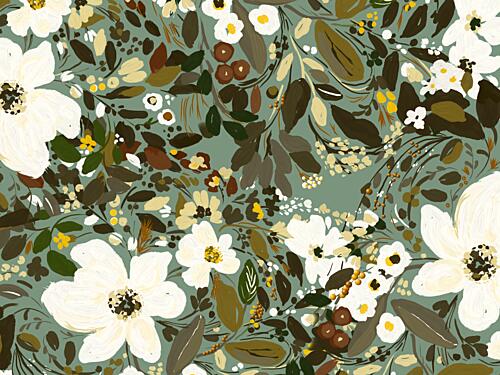 Peaceful White Botanicals Art Print