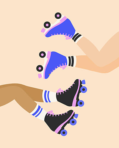 Retro Roller Skates Pop art reproduction