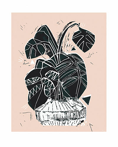 Abstract Potted Plant Art Print
