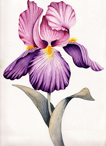 Vibrant Purple Iris Art Print by Salome