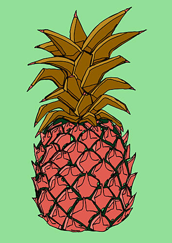 Pink Pineapple Pop Pop art reproduction