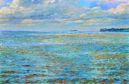 Tranquil Blue Seascape Art Print