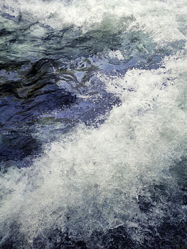 Crashing Blue Rapids Art Print