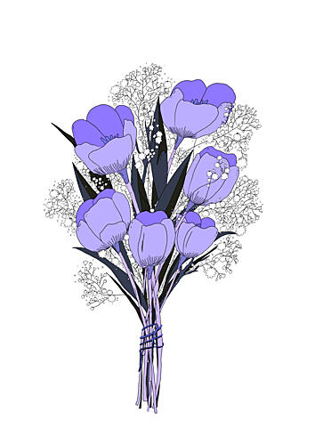 Delicate Lavender Tulips Art Print