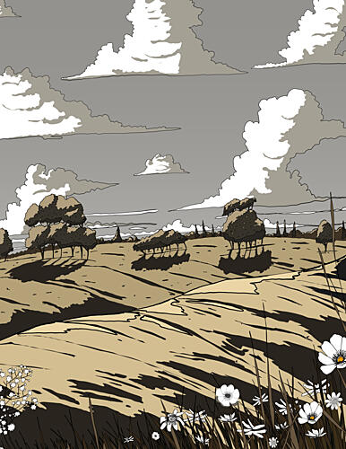 Tranquil Rolling Fields Art Print