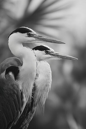 Twin Herons No 01 Art Print
