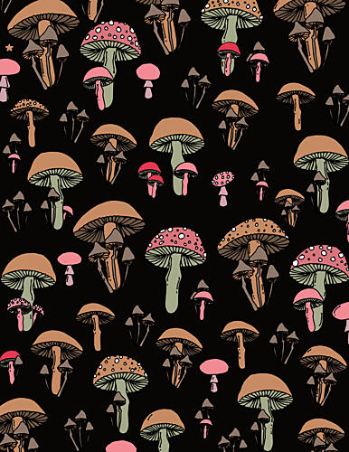 Enchanted Mushroom Pattern Art Print