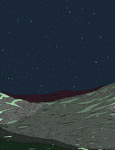 Alien Starry Landscape Art Print