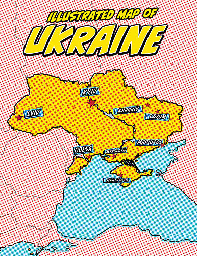 Pop Art Ukraine Map Pop art reproduction